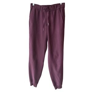 Lululemon Jogger Pants Plum Maroon Drawstring Stretch Athletic Womens 4